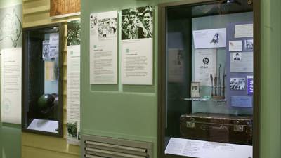  Showcase display at the ""Getting In"" exhibition, Immigration Museum Gallery