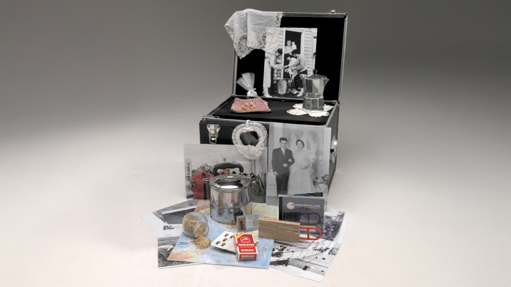 Various objects and props relating to Italian culture used in outreach programs